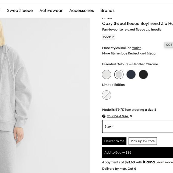 TNA Cozy Sweatfleece Boyfriend Zip-up Hoodie - Picture 4 of 6